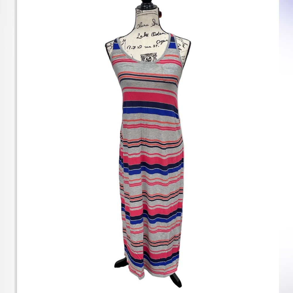 Maternity sz S Maxi Tank Dress Long Flowy Bright Summer Old Navy Gap Isa…